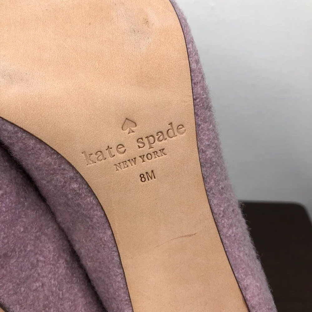NEW Kate Spade Madlyne Lavender Winter Wool Pumps Women's Size 8M - Image 6