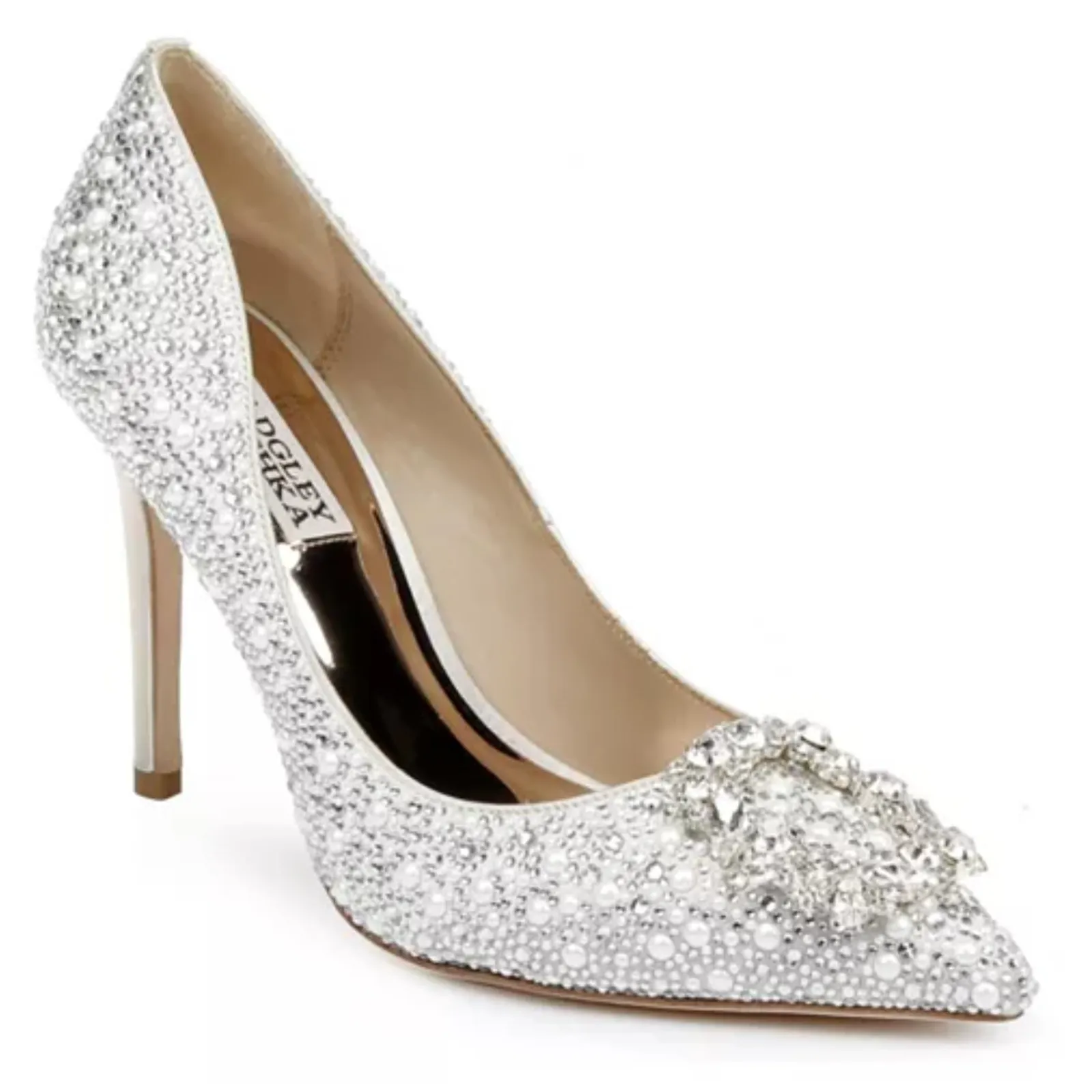 Badgley Mischka Cher II Evening Pumps Size 8.5 NIB Crystal Embellishments Bride - Image 1
