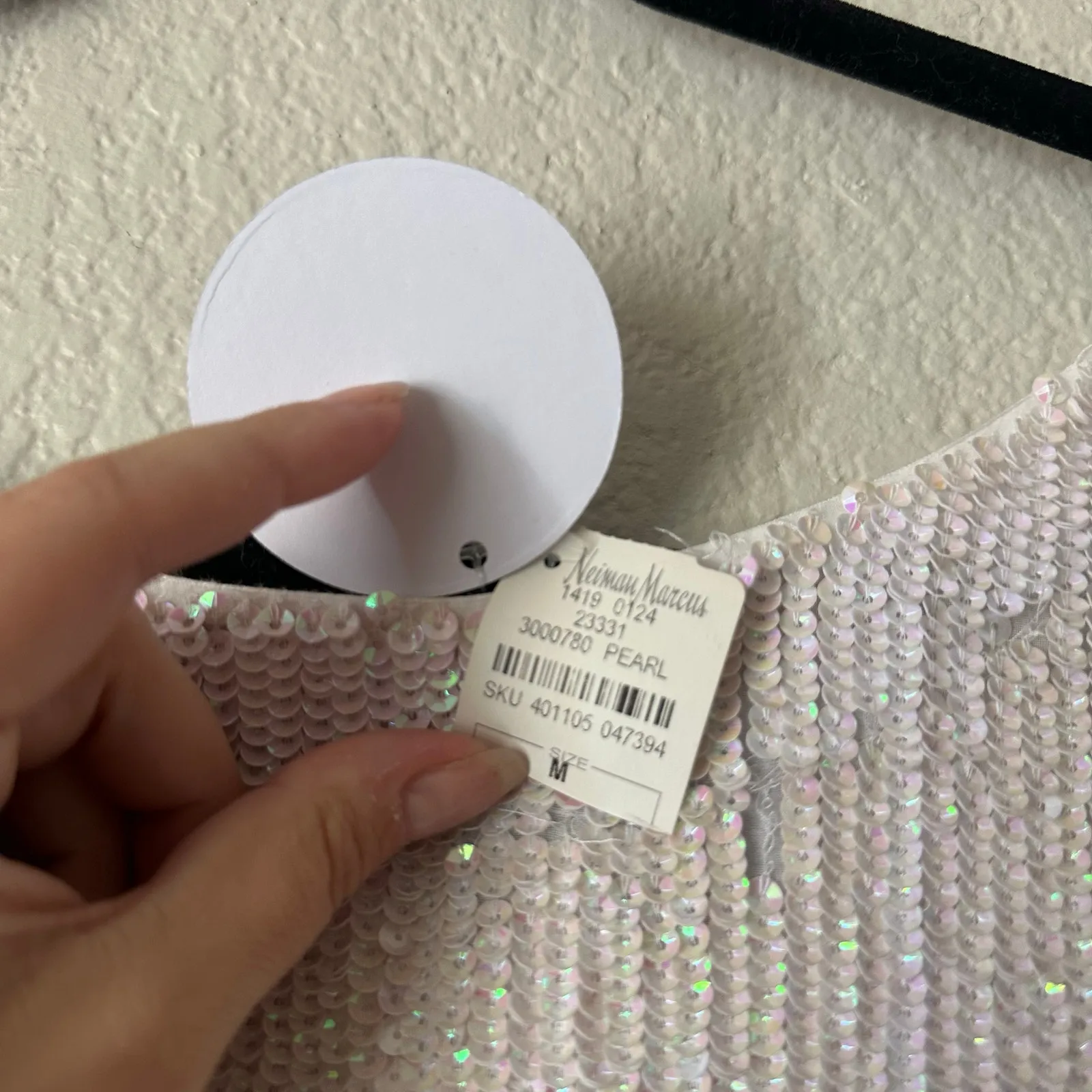 NWT Retrofete Grace Sequined Mini Dress Pearl Size Medium - Image 6