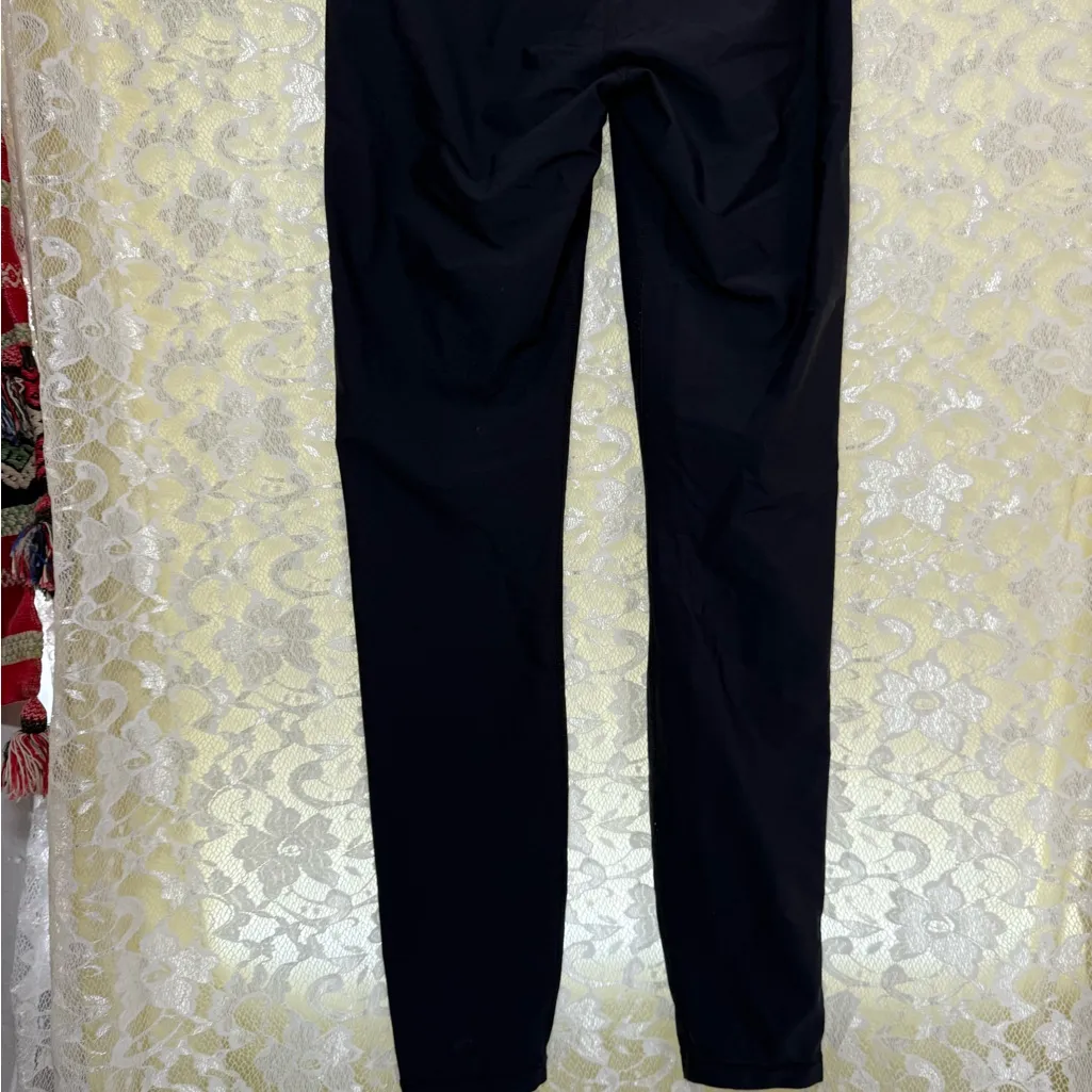 Spiritual Gangster Black Leggings with Red yellow green Rasta Stripes small euc - Image 7