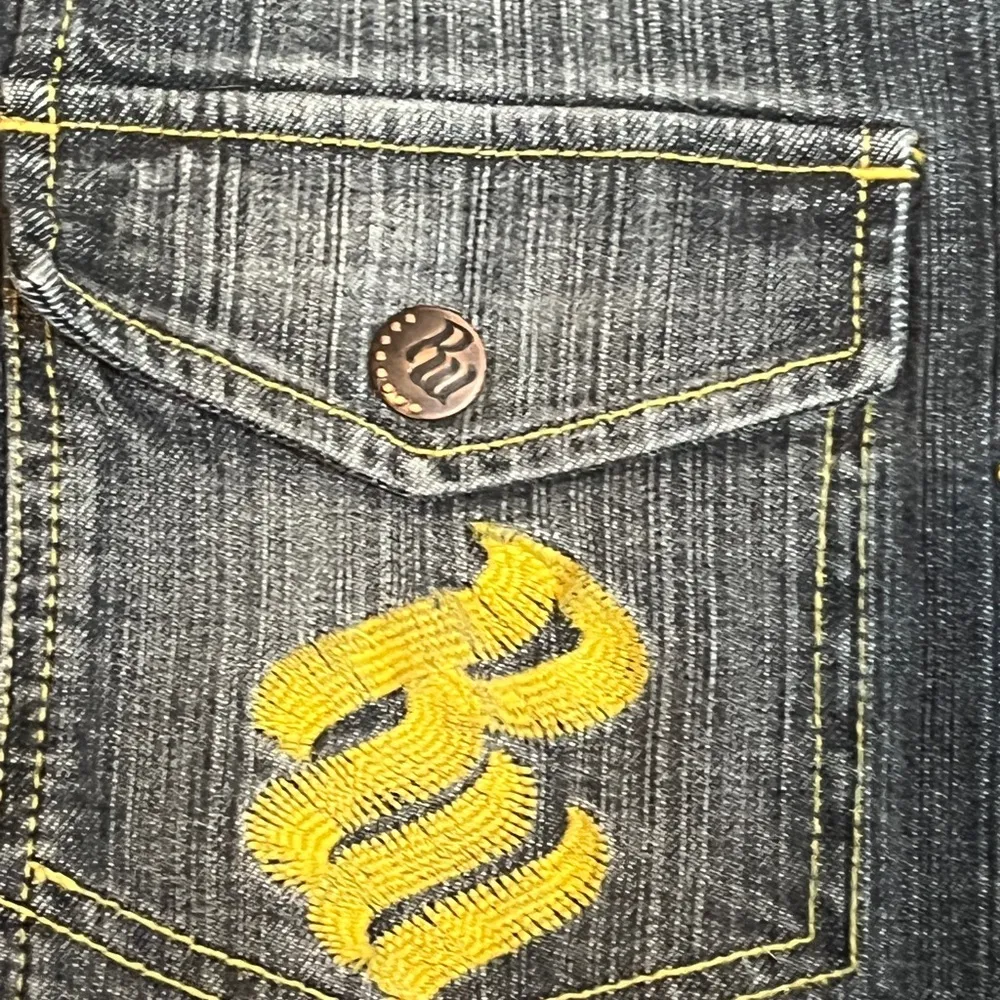 Rocawear Gray Denim with Yellow Stitching - Image 3