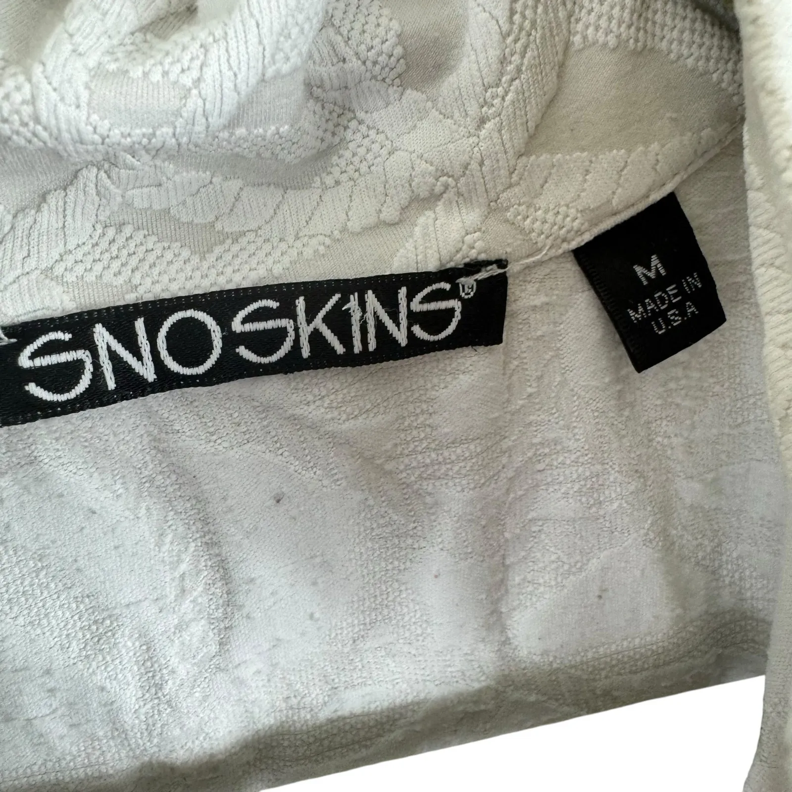 Sno Skins White Textured Mock Neck 1/2 Zip‎ Nylon Stretchy Base Layer Size M Size M - Image 8