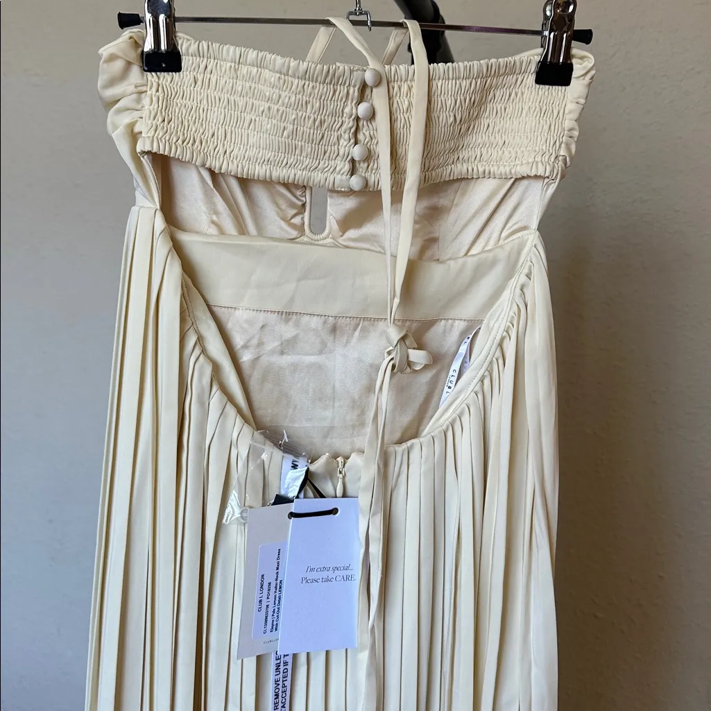 NWT Club L London CHAMPAGNE PALE LEMON HALTER - Image 8
