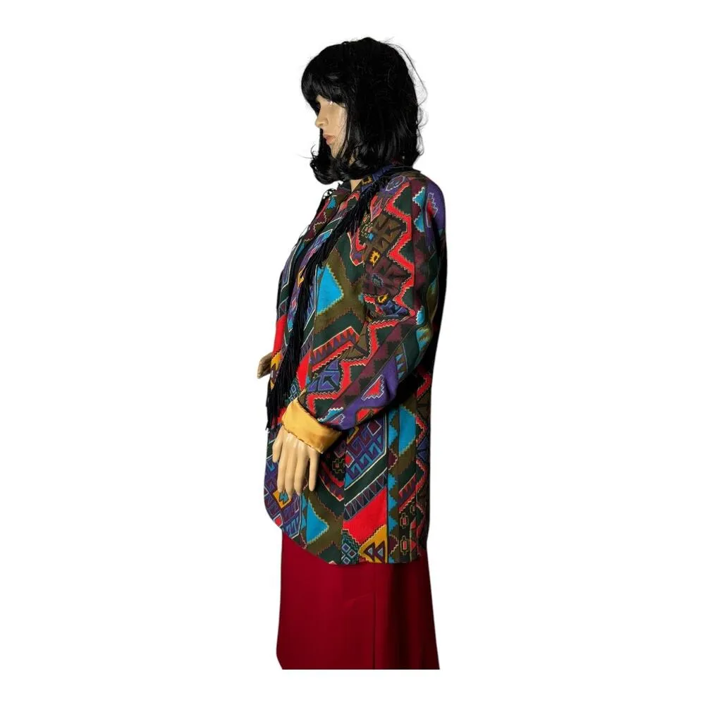 Vintage Criscione NEW YORK western fringed aztec oversized coat size medium - Image 16