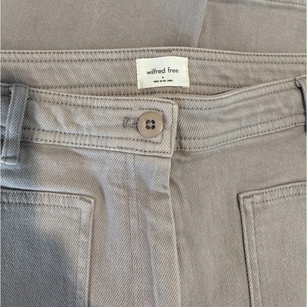 Aritzia Wilfred Free Womens Pants Brown Utility Hi Rise Wide Leg Baggy Size 4 - Image 3