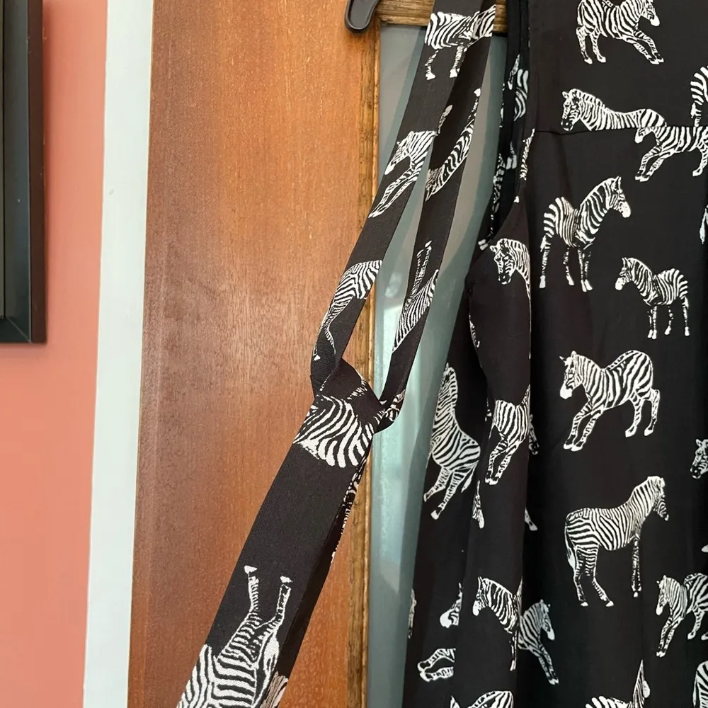 Anthropologie Porridge Zebra Cotton Black Hi-Low Sleeveless Dress w Belt NWOT - Image 8