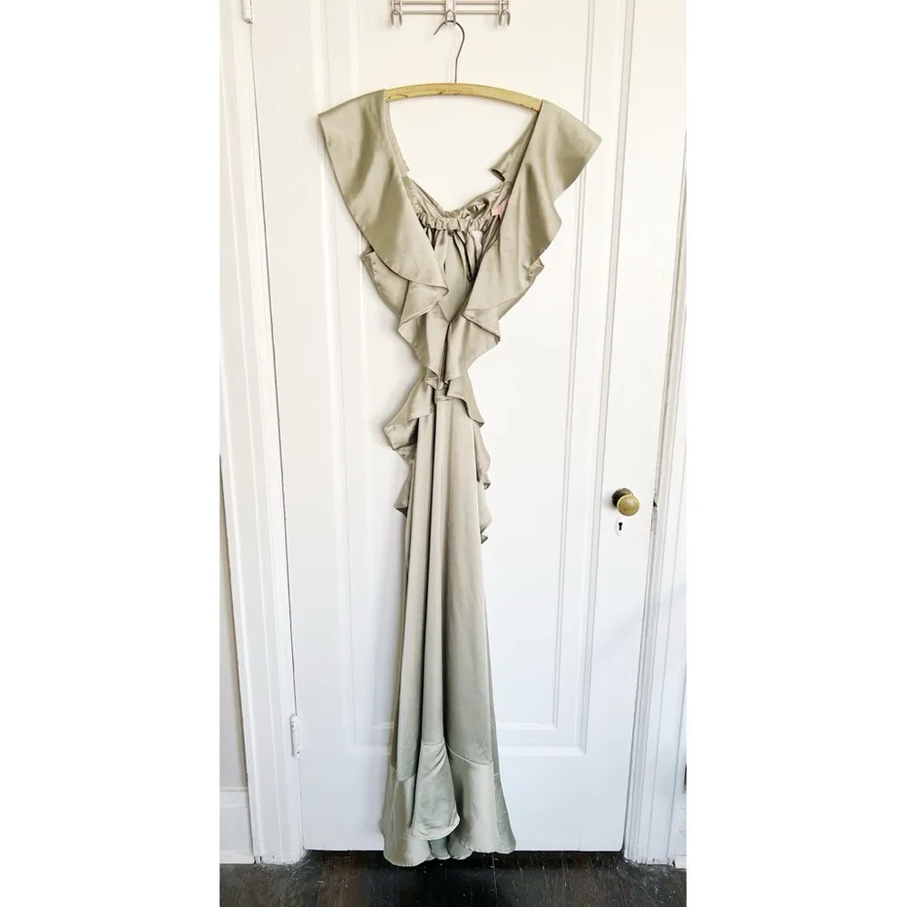 SMYM • Zoey Midi Dress bridesmaid gown Show Me The Ring champagne Luxe Satin - Image 3