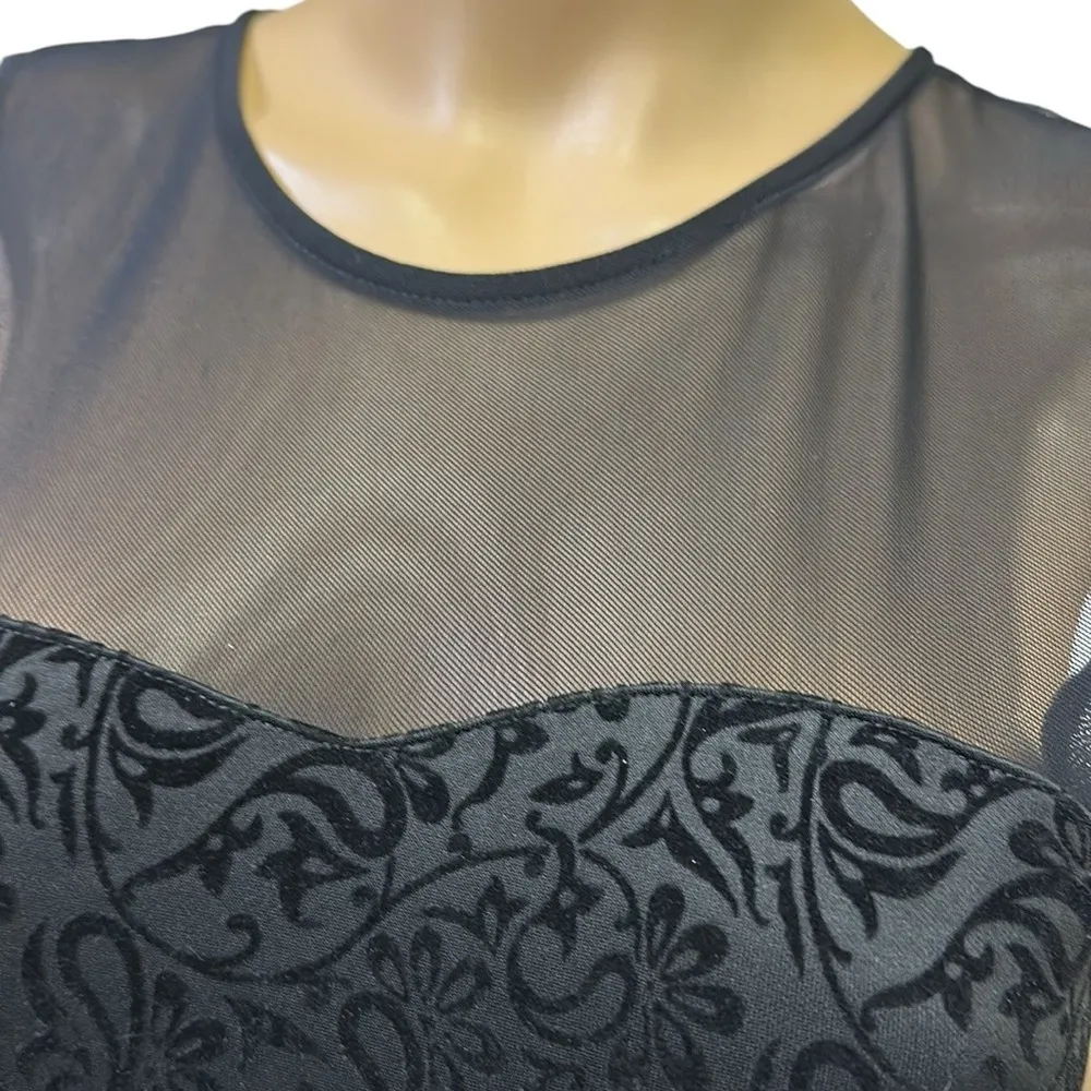 Forever 21 Black Fit Flare Sleeveless Skater Zip Back Mini Dress Womens Small - Image 7