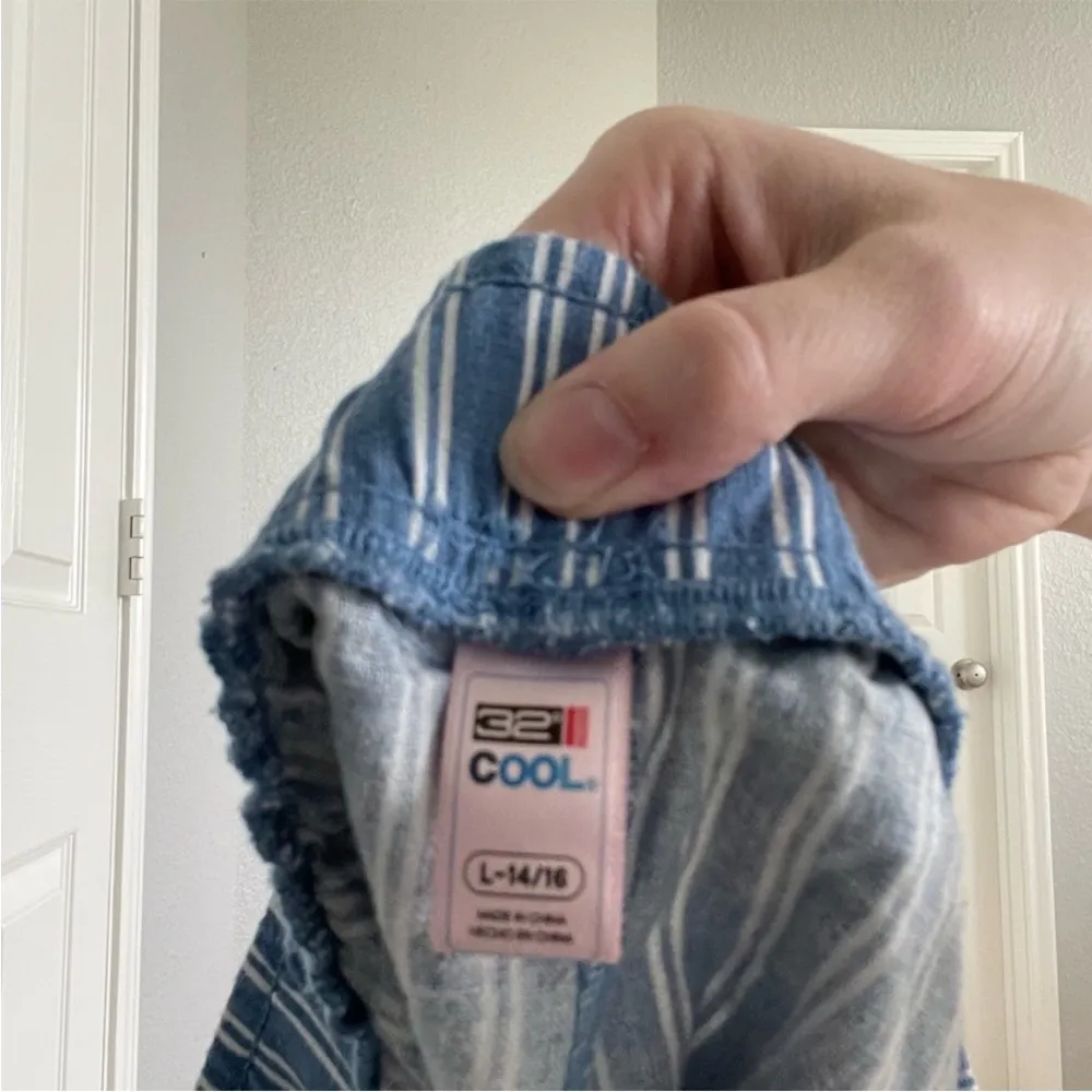 32 Cool Blue Striped Boxer Shorts White Size XS - Image 4