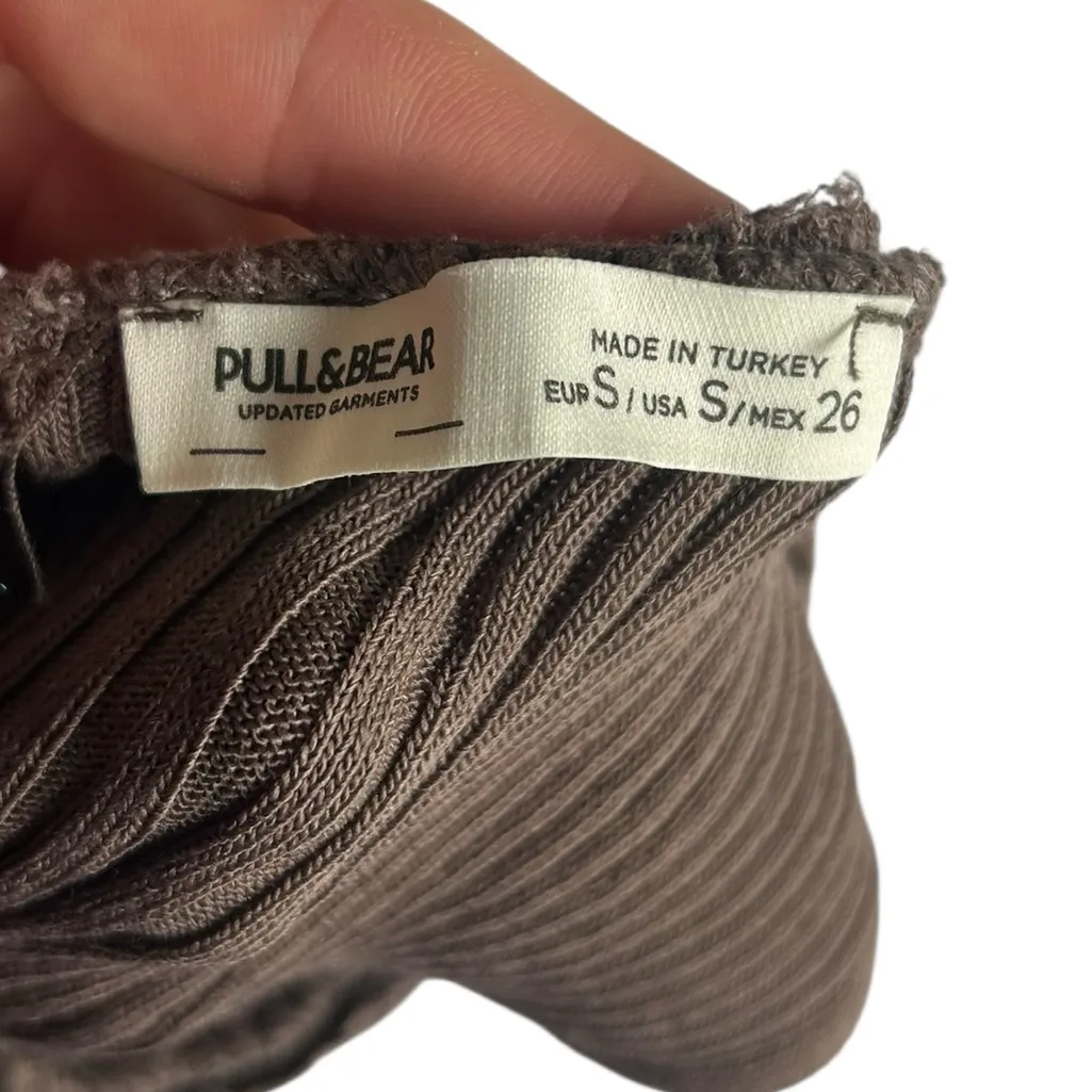 Pull & Bear Chocolate Brown Ribbed Tank Top Size Small - Image 4