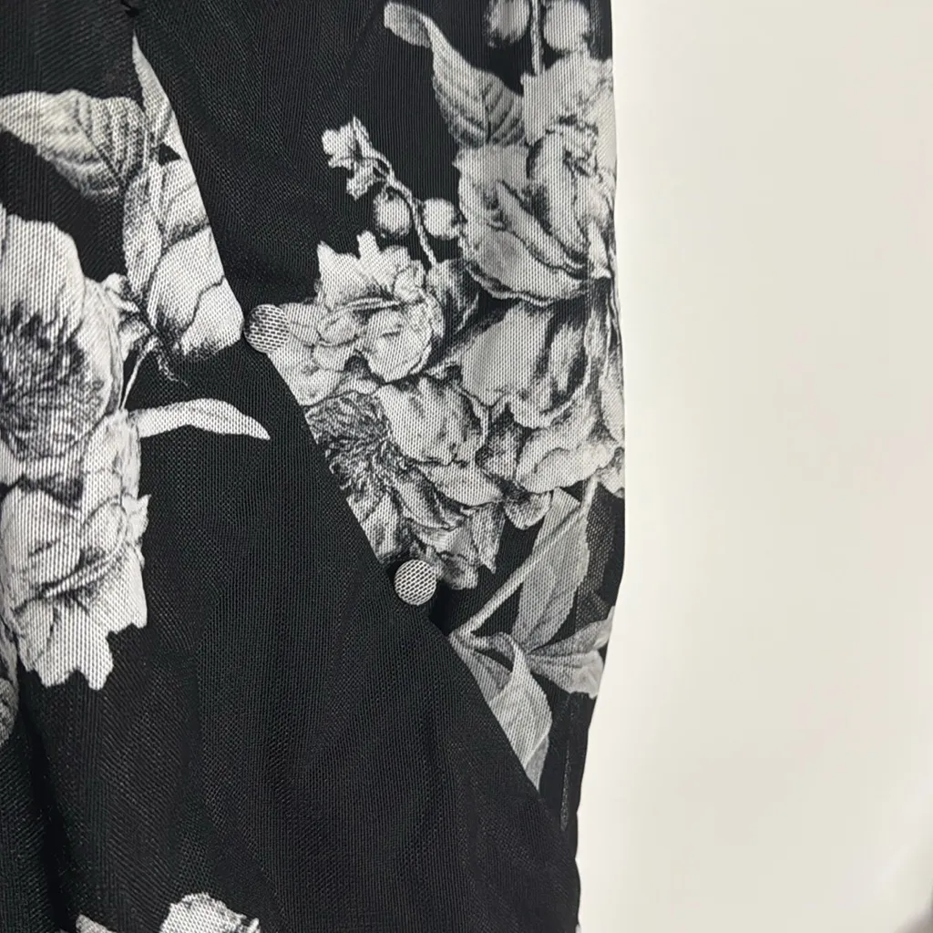 White House Black Market floral covered button mesh bodysuit - Image 8