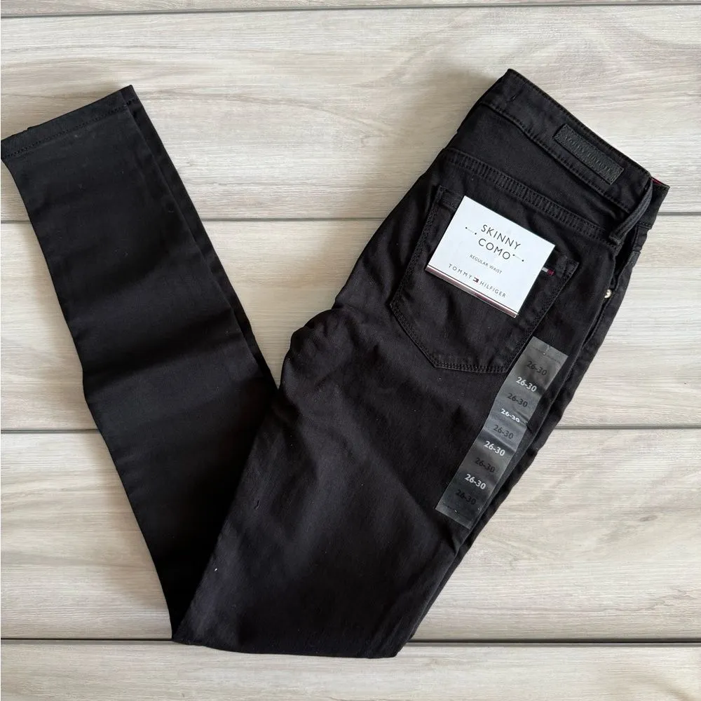 Tommy Hilfiger Skinny Como Regular Waist Jeans 26/30 Black NWT IN PKG - Image 5