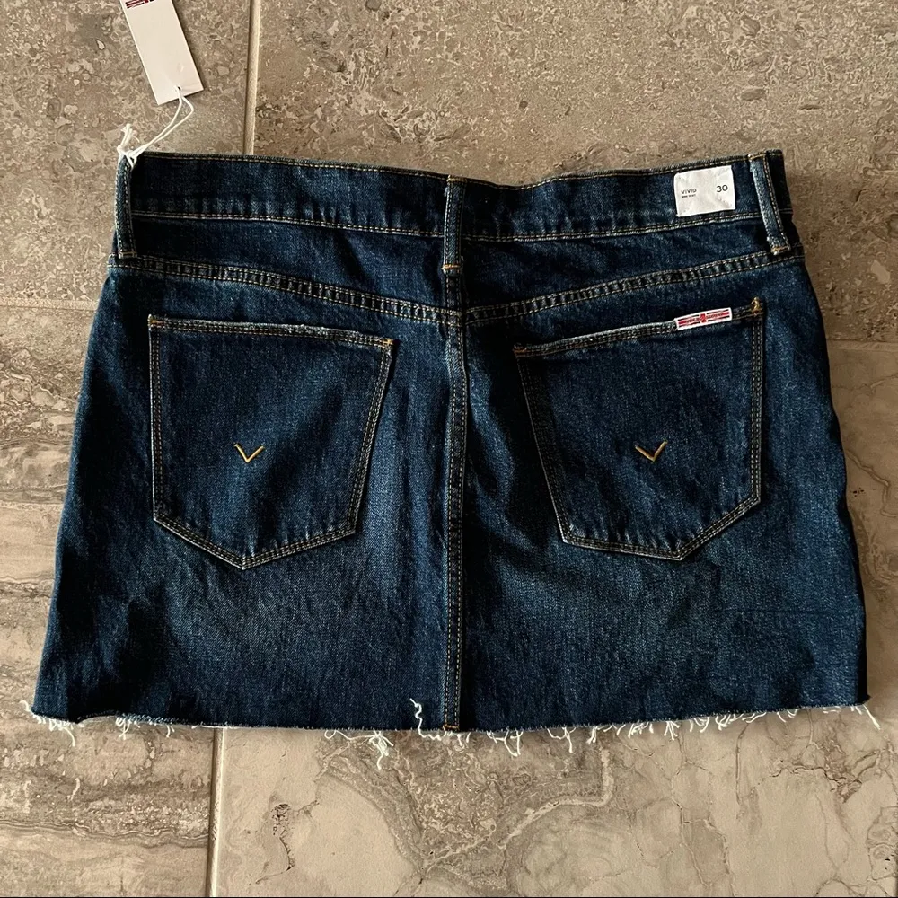 Hudson Jeans Mini Skirt Maria Denim Vivid Cut-off Size 30 New w/Tag MSRP $155.00 - Image 3