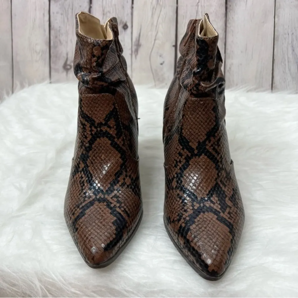 Seven Dials Halsey Brown Snake Print Slouch Western Booties 7 - Image 5