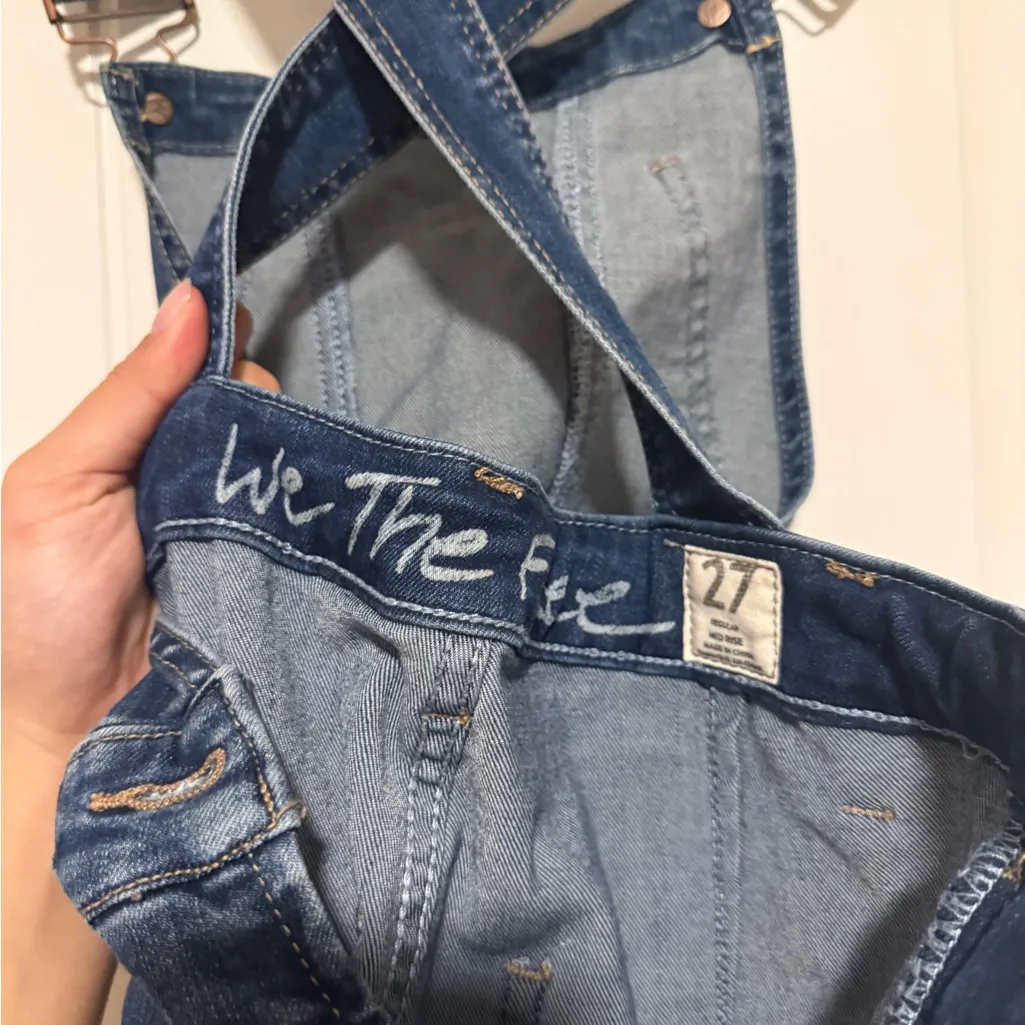 We The Free Flared Blue Denim Overalls - Image 9