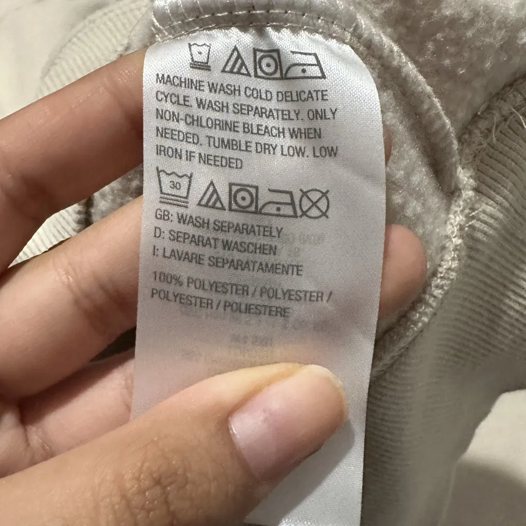 anybody Beige Tan Light Yellow womens medium pocket soft texture sweater pullove - Image 5