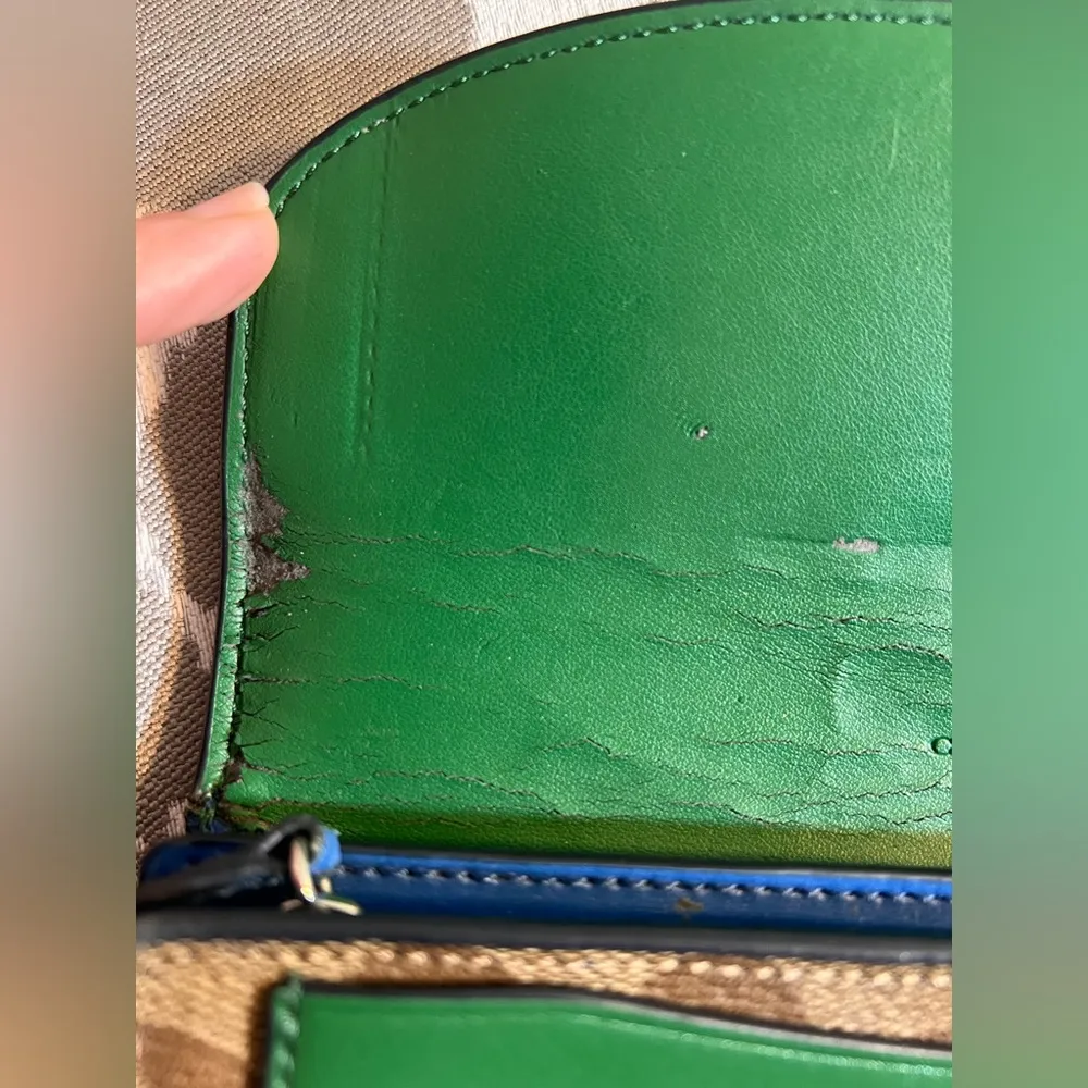 Coach Blue and Green Women's Wallet - Image 4