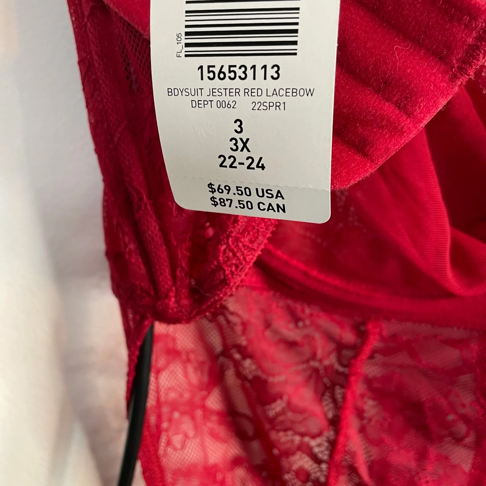 Torrid Underwire Lace and Bow Mesh Satin Bodysuit Lingerie Red 3 3X 22 24 New - Image 11