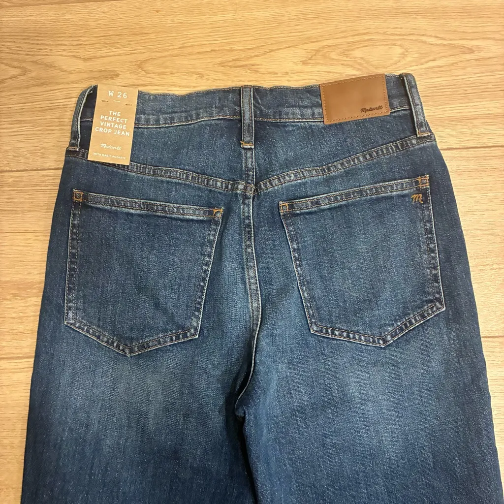 NWT Madewell Women’s Perfect Vintage Jean Barnstable Wash Button Front Size 26 - Image 7