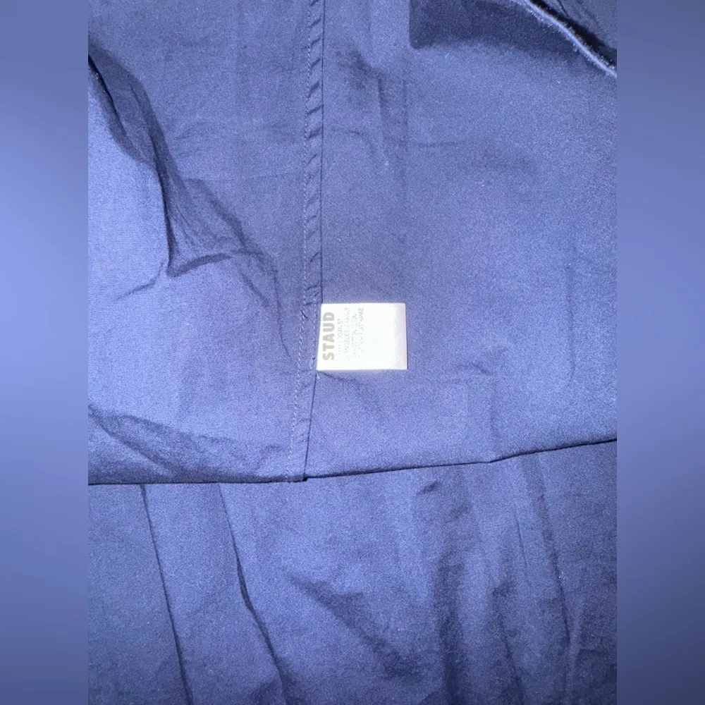 NWOT STAUD DENA drop waist Navy Blue Midi Dress sz 12 - Image 6