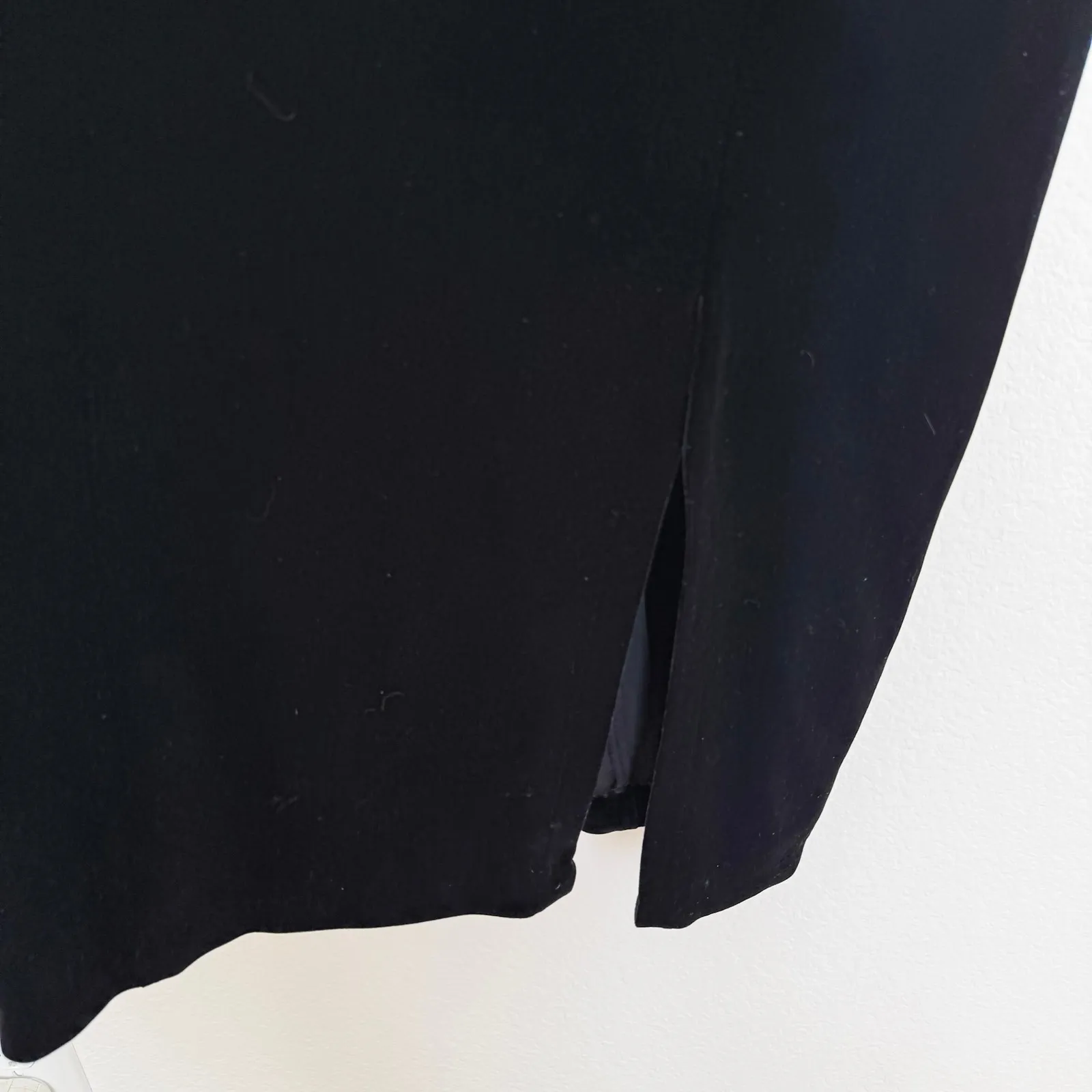 VTG Sheena Dress Size‎ M Black Velvet Rhinestone Puff Sleeve Whimsigoth 90s Glam Size M - Image 6