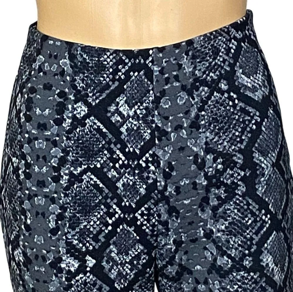 LEITH grey & black snakeskin design, straight leg, high waist pants. Medium. EUC - Image 2
