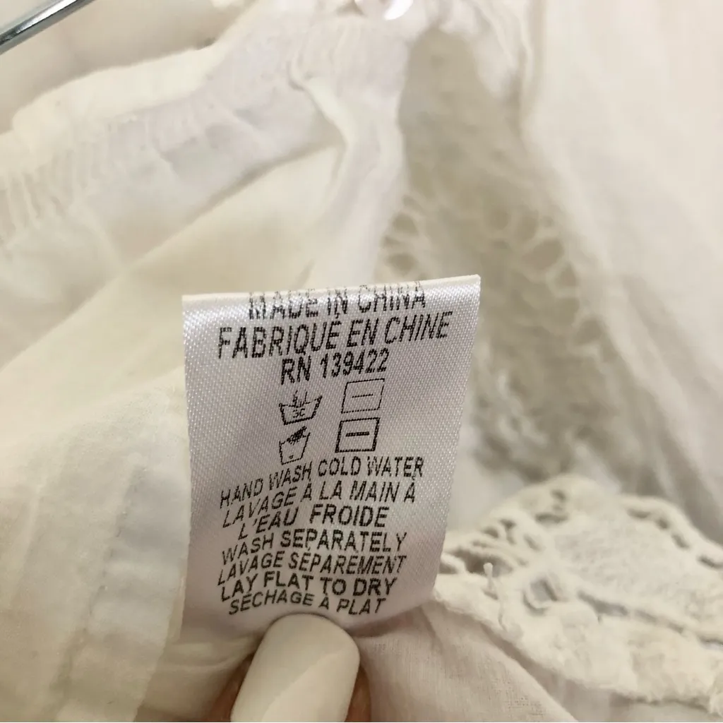 White TOBI Crochet Halter Open Back Crop Top Size M - Image 8