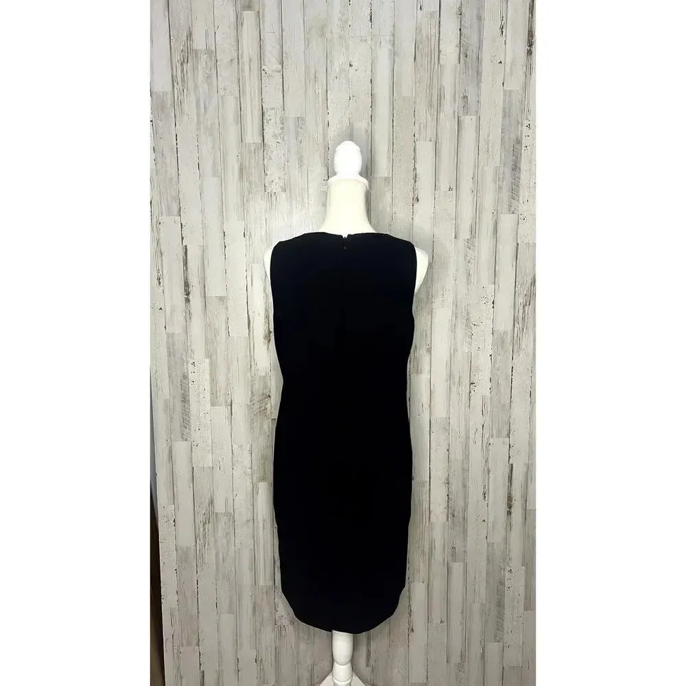 Calvin‎ Klein Women's Black Sleeveless Sheath Dress Size 8 Midi Formal Workwear - Image 4