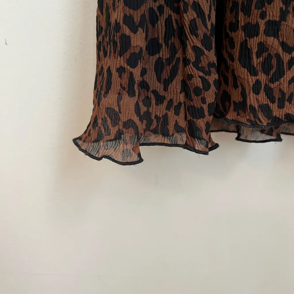 Zara Sheer Leopard Print Midi Dress Women’s Size Small - Image 10