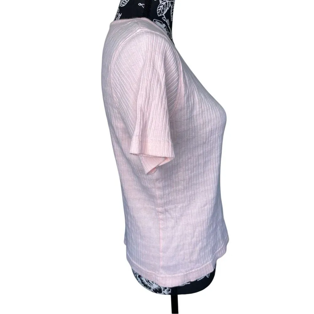 Christopher And Banks Textured T Shirt Work Office Workwear Size Medium Classic - Image 4