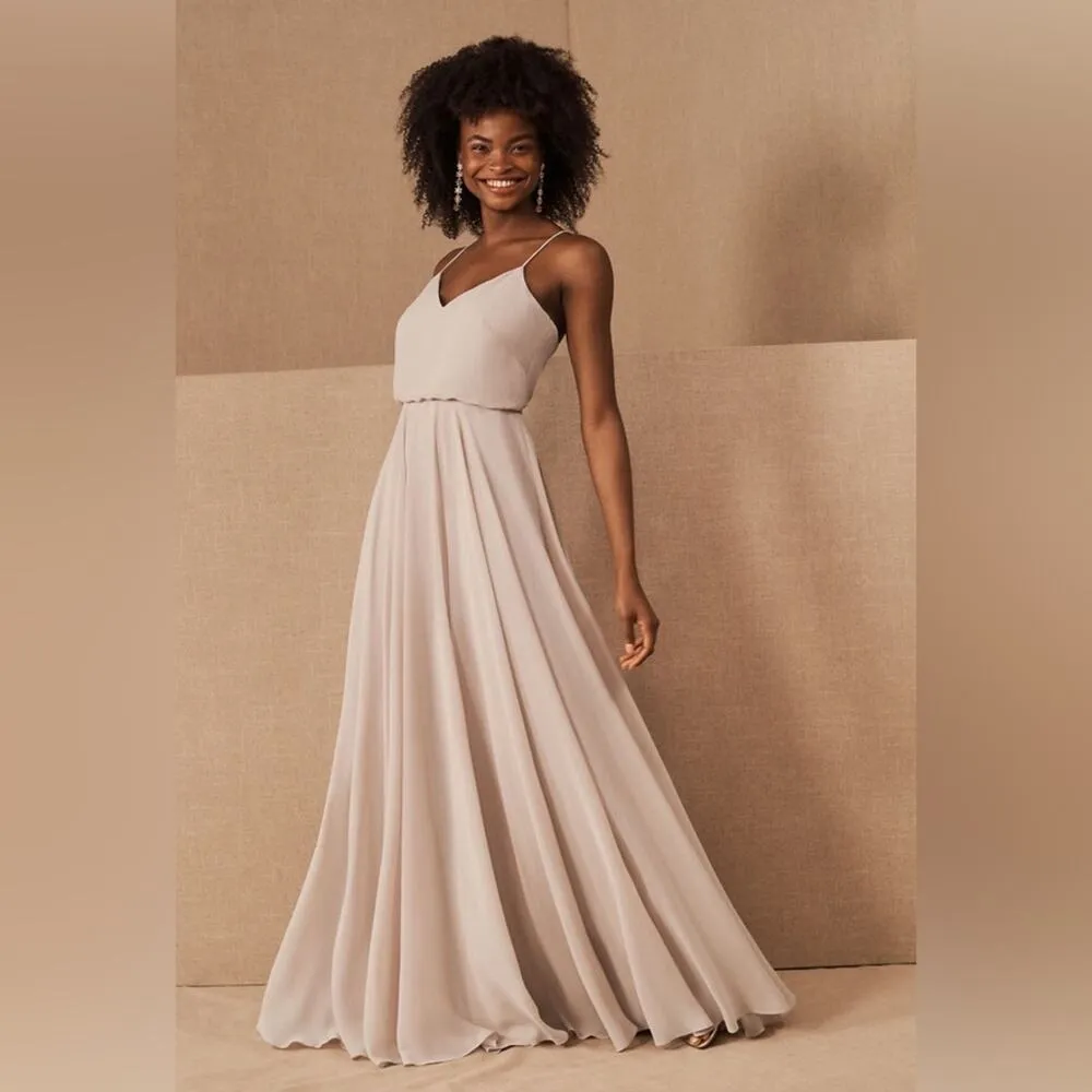 Jenny Yoo Collection BHLDN inesse‎ champagne bridesmaids maxi dress size 0 - Image 8