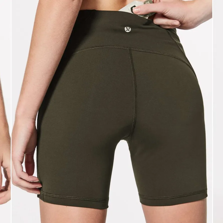 Lululemon 8 Train Times Bike Short *6" in Dark Olive Green - Image 3