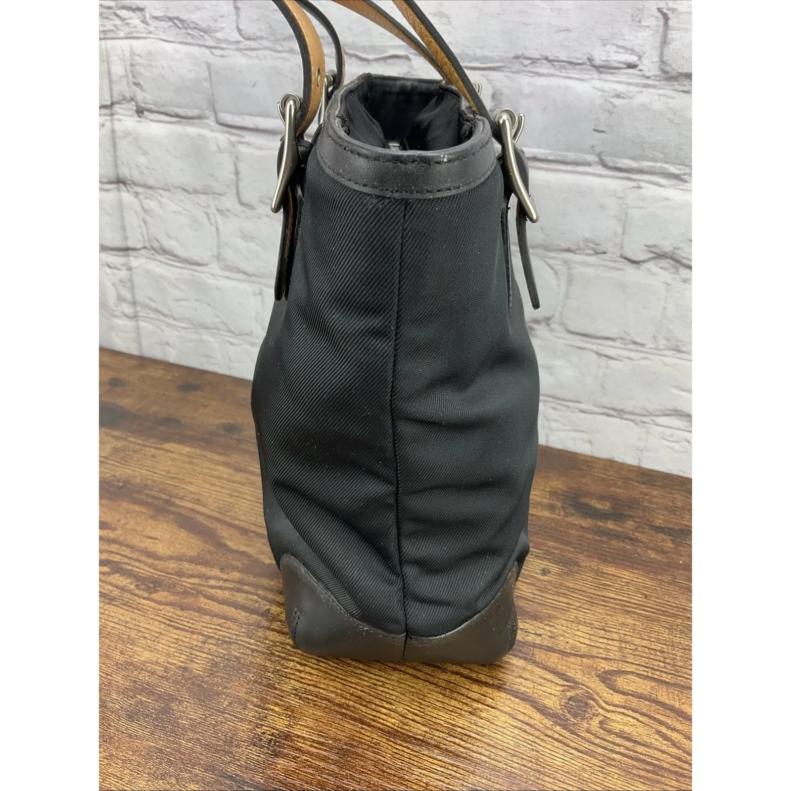 Coach Vintage Black Canvas‎ And Leather Mini Tote shoulder bag 1835 Org Hangtag - Image 3