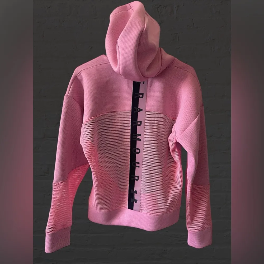 Under Armour Womens Unstoppable Move Mesh Pullover Hoodie Size Medium Pink - Image 6