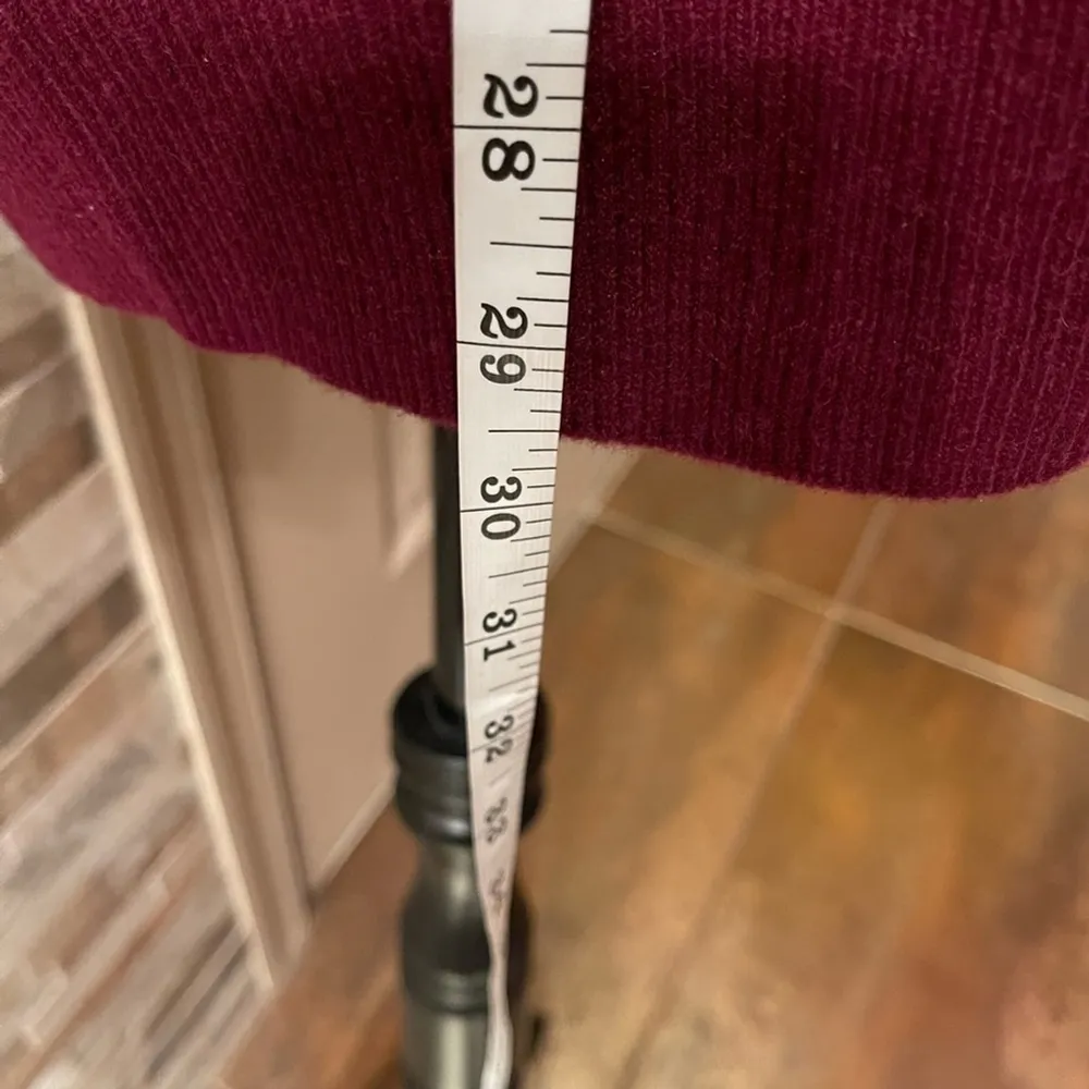 ISAAC MIZRAHI 2-Ply Cashmere Zipped Collar Tunic Deep Merlot sweater Sz XL - Image 5