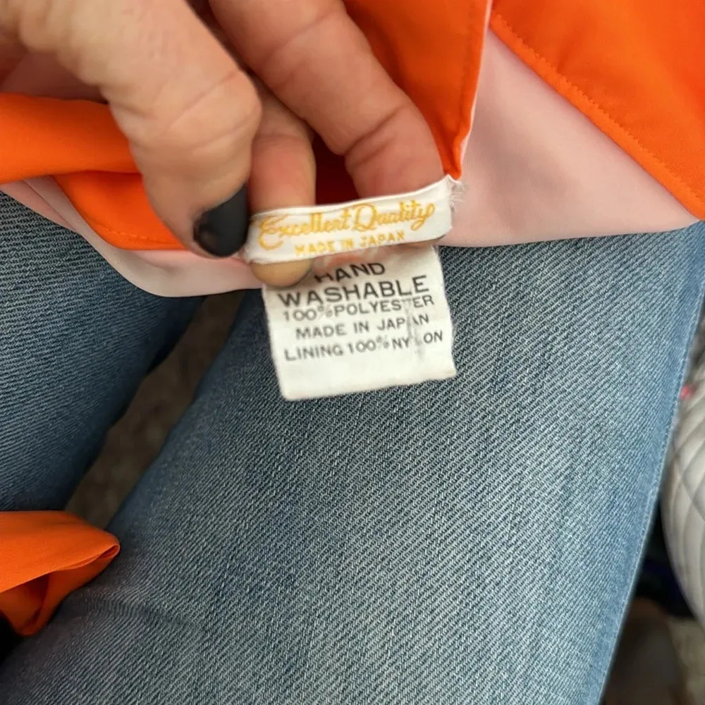 Vintage Full length Japanese kimono Tangerine floral Orange Houmongi Size undefined - Image 2