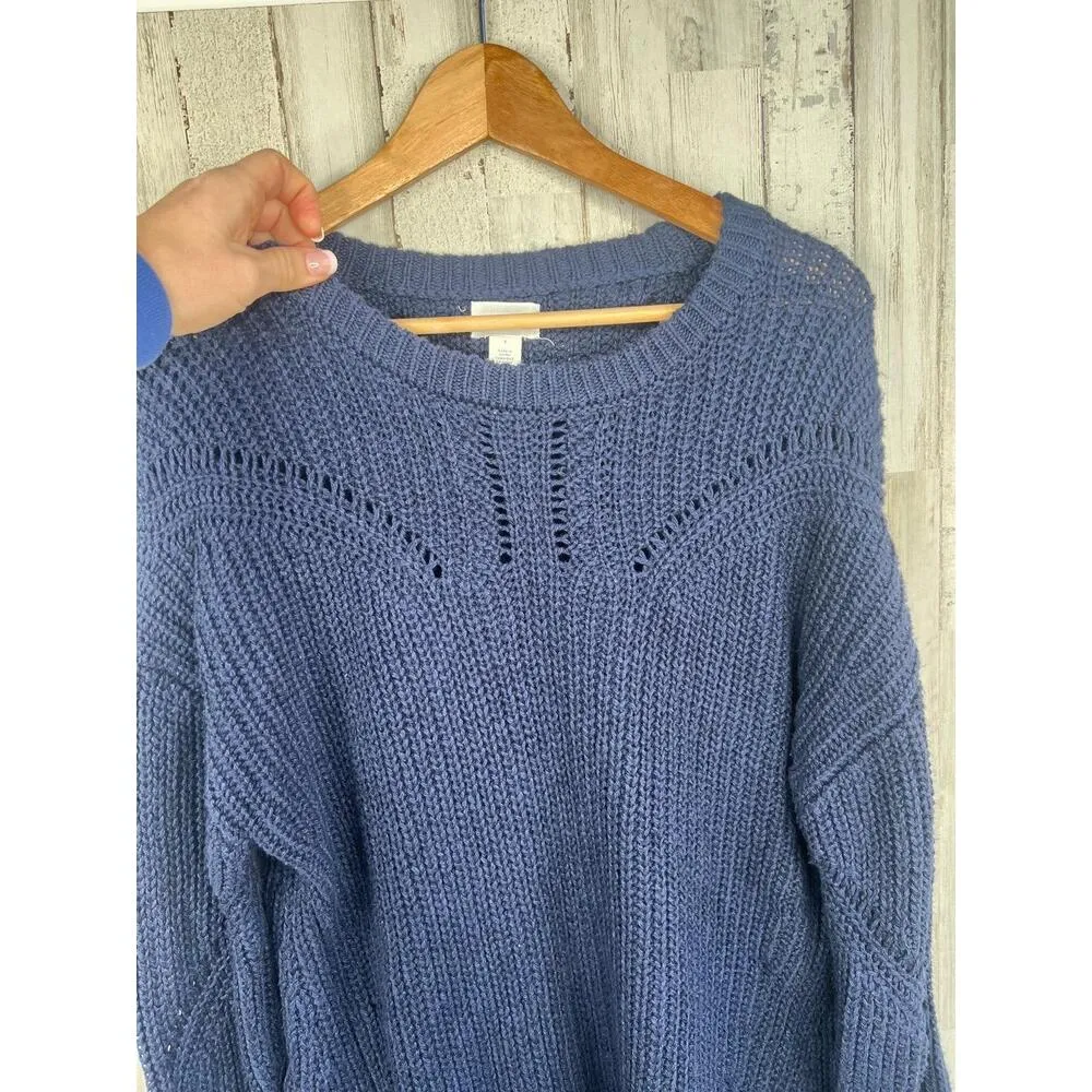 Caslon Blue Knit Sweater Crew Neck Long Sleeve Pullover Size S - Image 5