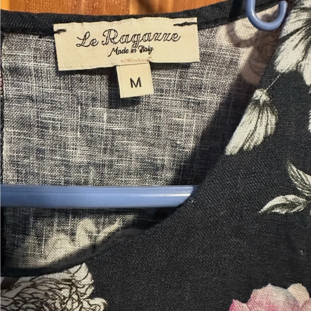 Le Ragazze Made in Italy Linen Dress Size M Blue Size M - Image 6