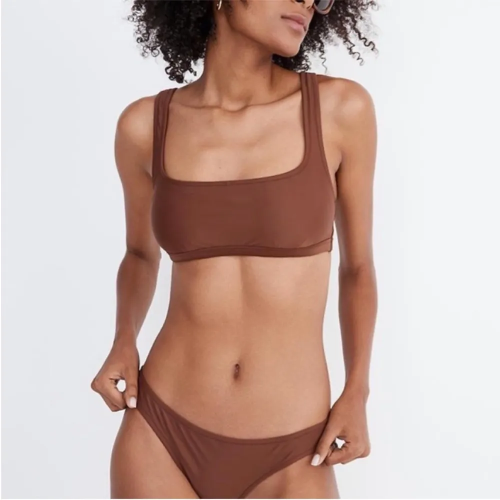 Madewell Second Wave Balconette Bikini Top in Brown Size XL - Image 6