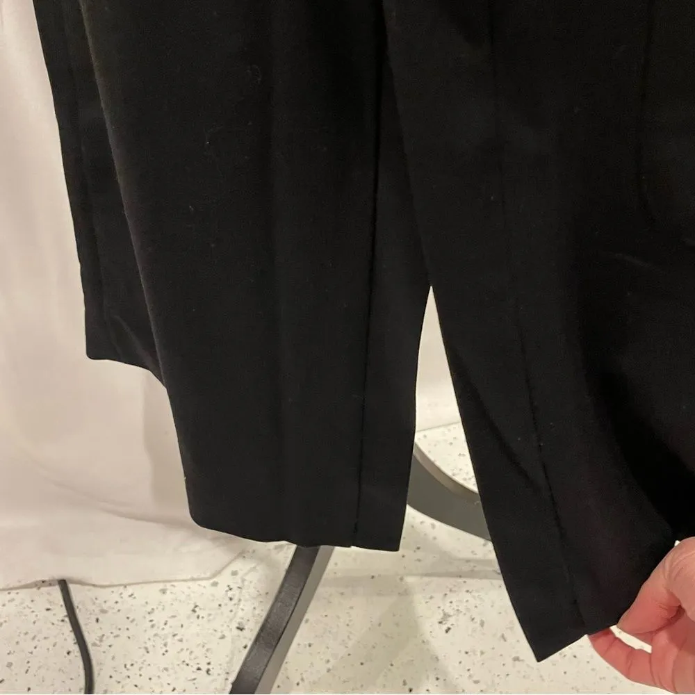 Black oversized open suit vest silky striped lining front pockets DR2 White Size L - Image 8