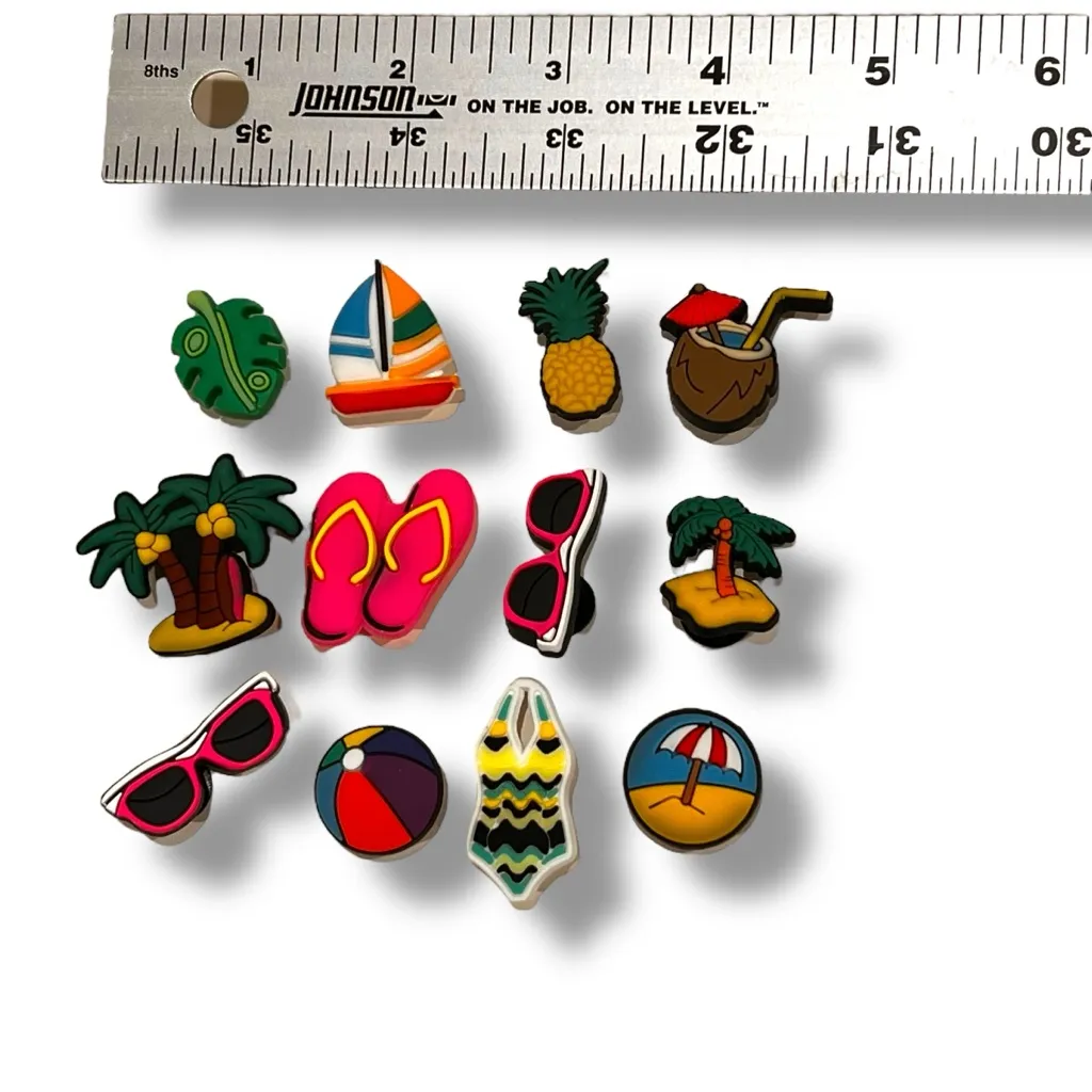 12 pc Tropical Vacation Beach Shoe Charm Compatible With Crocs Jibbitz Set G - Image 3
