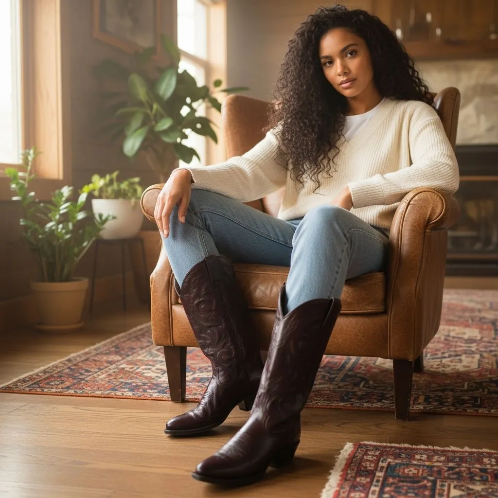 Dan Post Milwaukee Blackcherry Boots 2112 GUC $230 Size 7D/8.5L  S3942 - Image 8