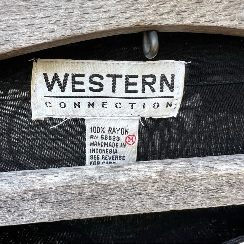 Vintage 80s Western Connection Blue Sequin Geometric Blouse Skirt Set MEDIUM Black - Image 5