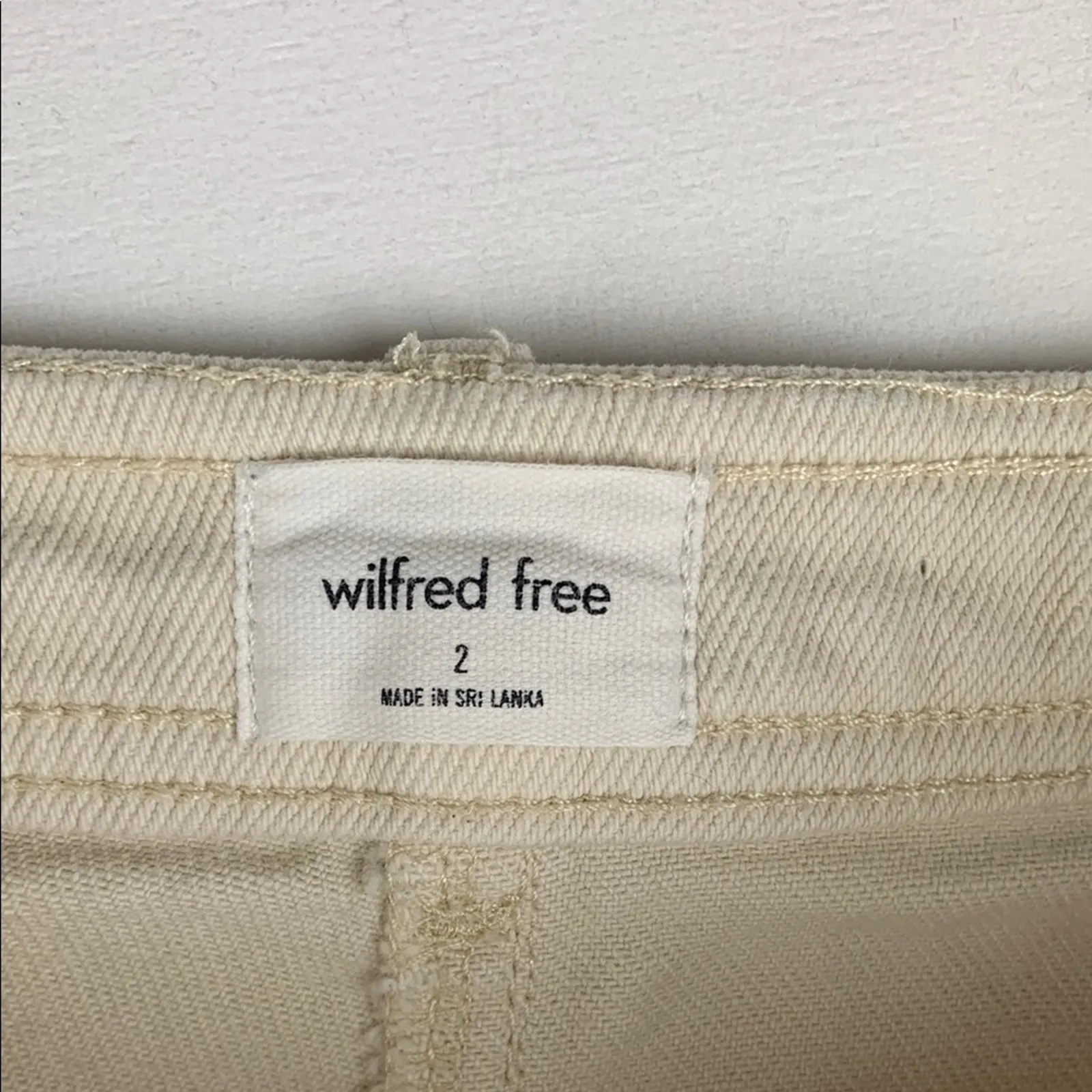 Wilfred Free size 2 xs cream modern utility high rise straight leg jeans denim a - Image 2