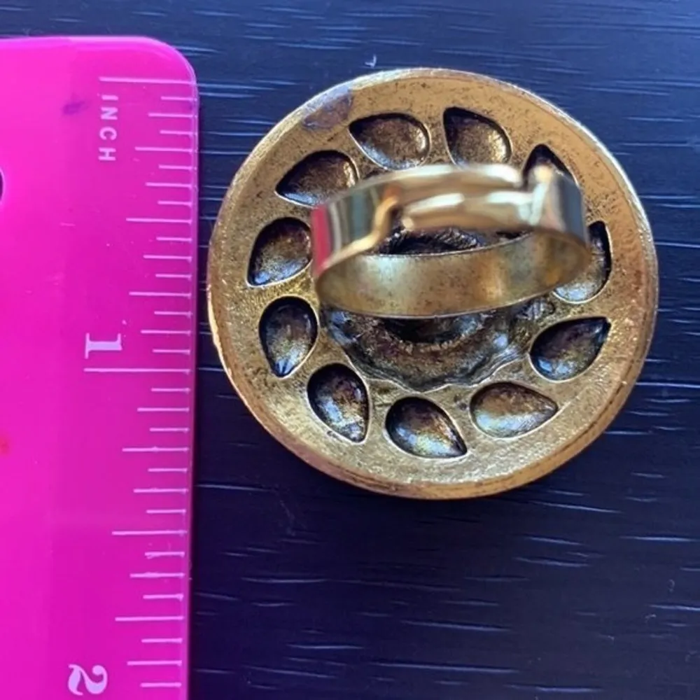 New Bohemian Adjustable Ring Unique Big Round Multi color Enamel - Image 8