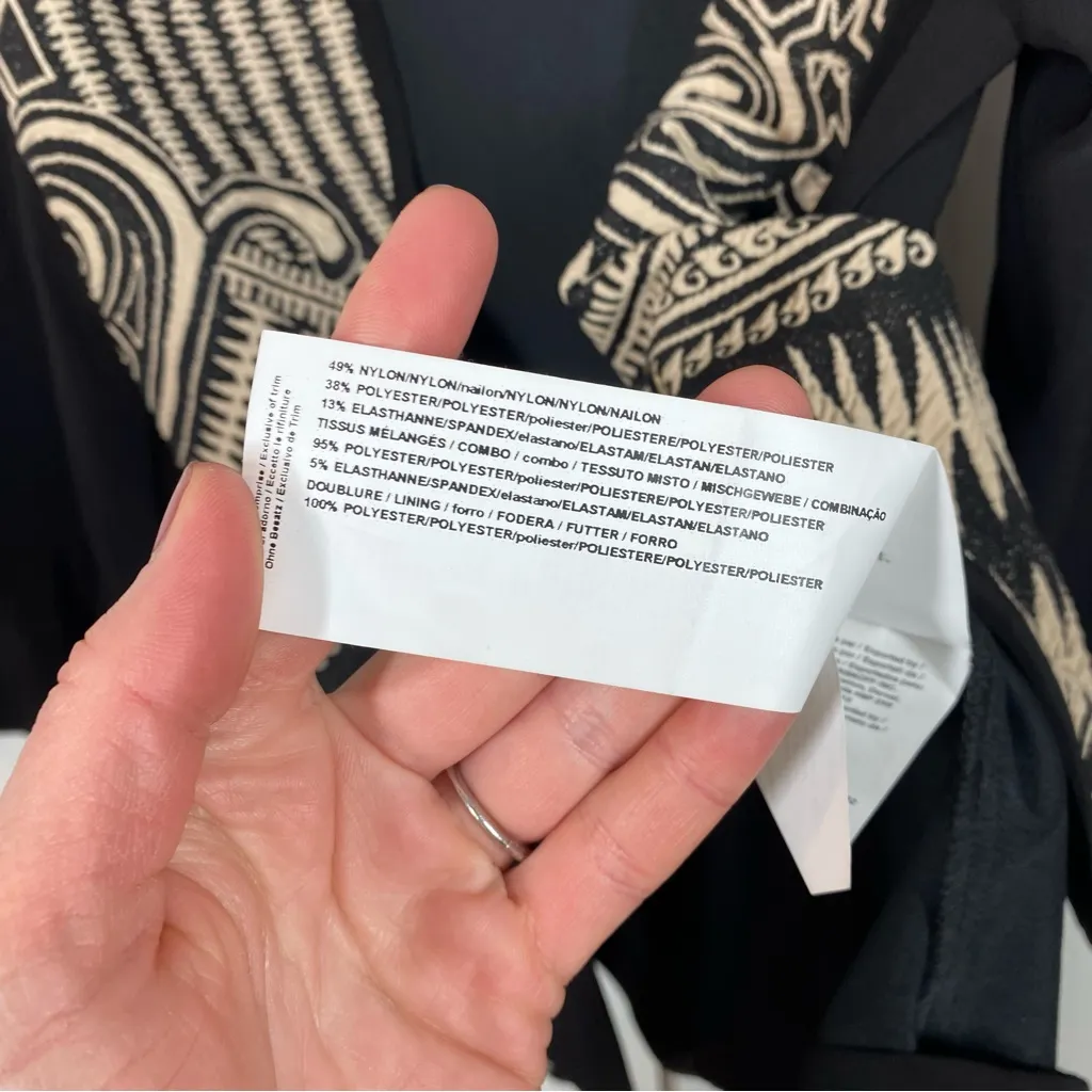 Joseph Ribkoff Cool Print Jacket Cover Up Black size 14 art to wear lagenlook - Image 7