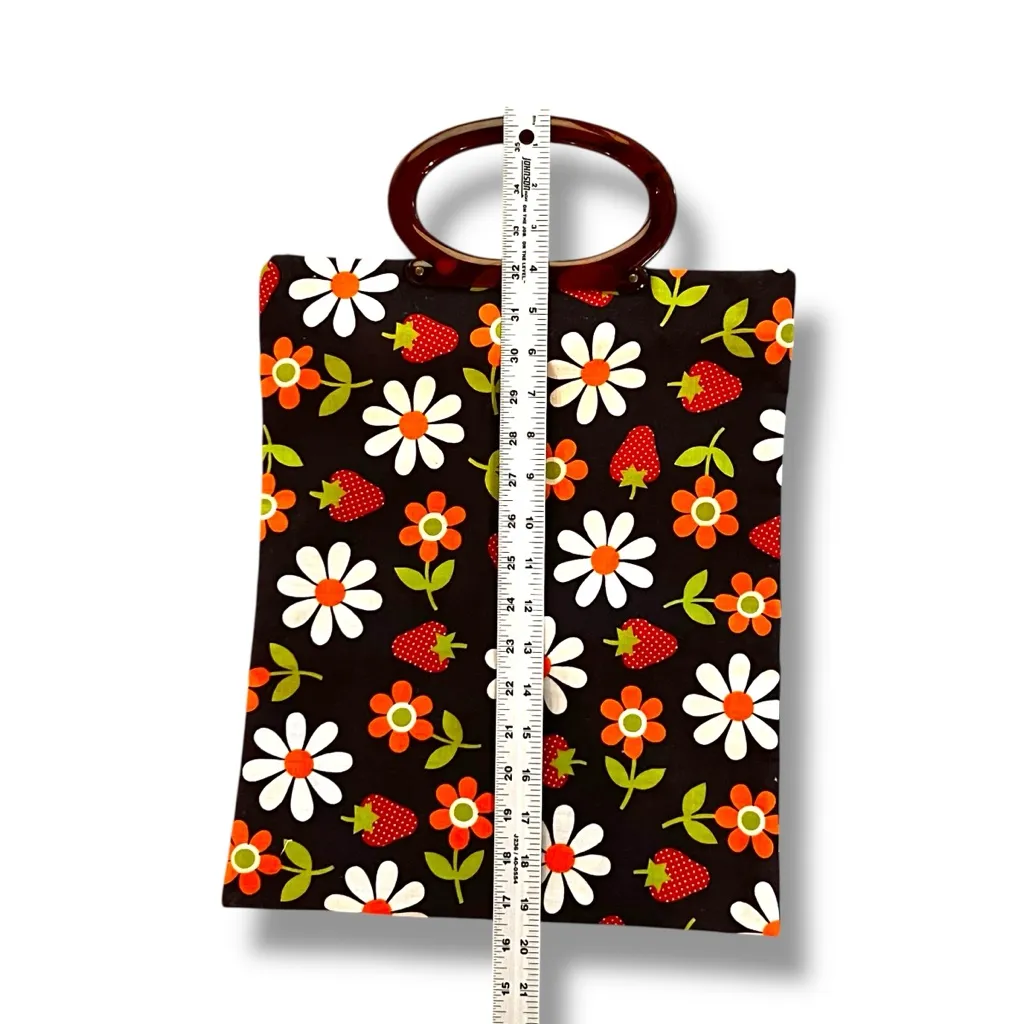 MCM 1960s Vtg MOD LADY'S PRIDE lucite handle FOLDING Handbag Shopper purse tote Brown - Image 8