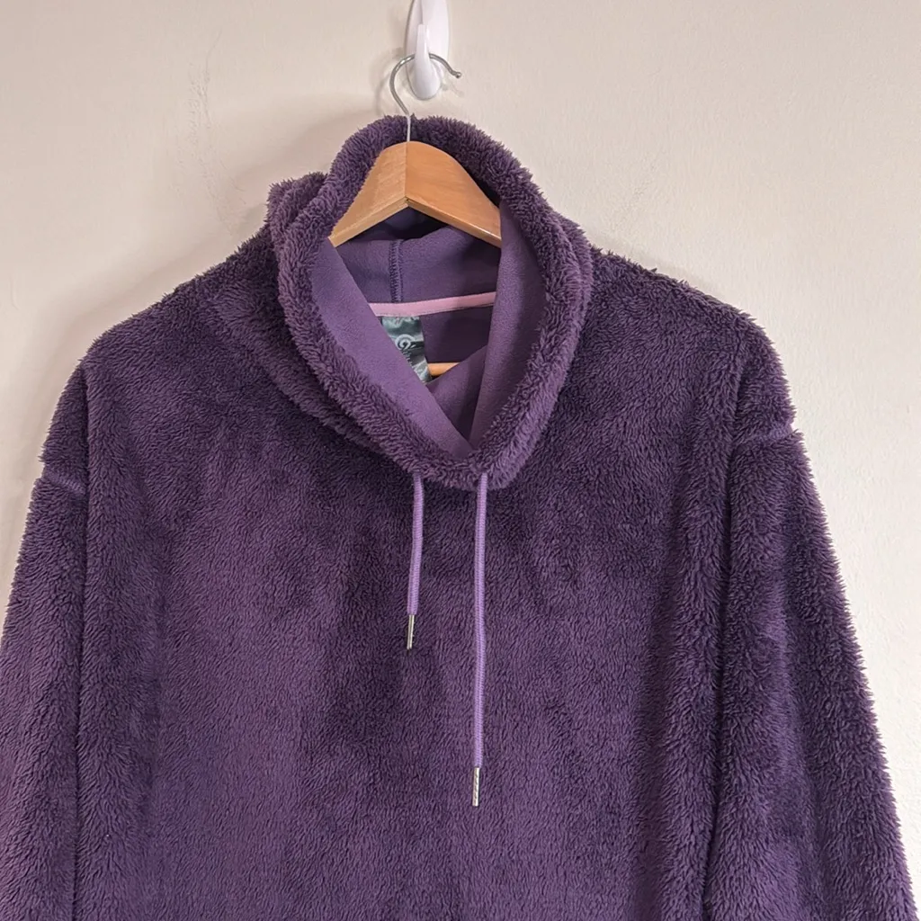 CHAMPION C9 Sherpa Fleece Pullover Sweatshirt Cowl Neck Purple size M - Image 4