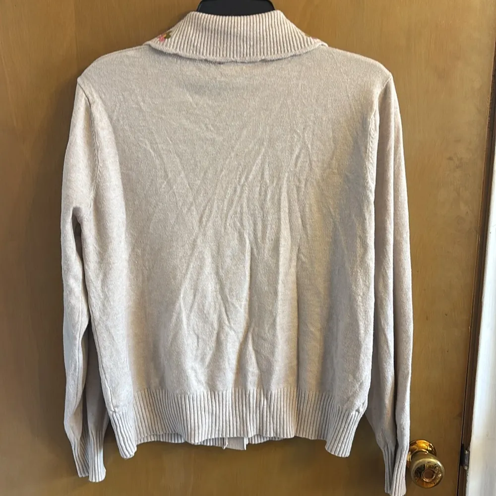 Floral collared cardigan - Image 2