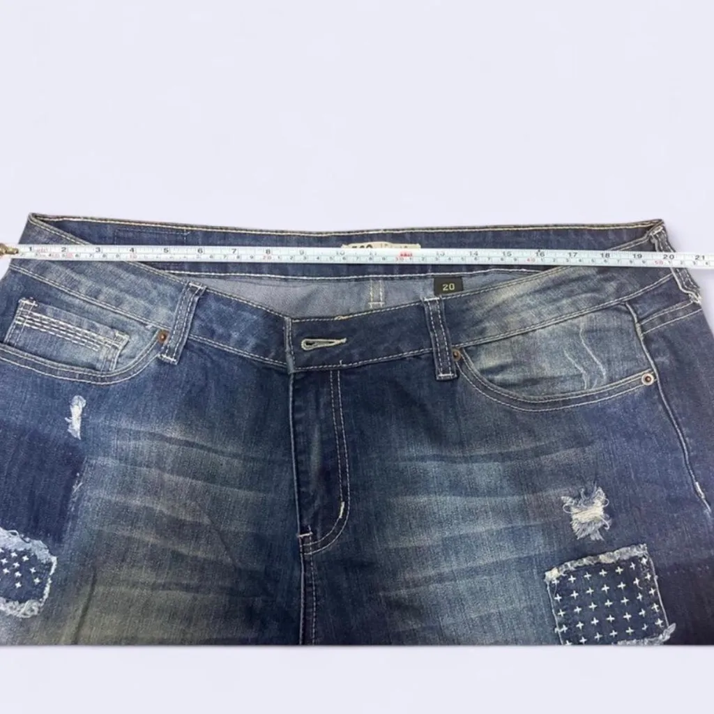 Zco Jeans  Plus Size 20 Boyfriend Patchwork Super Cute Skinny Ankle - Image 6